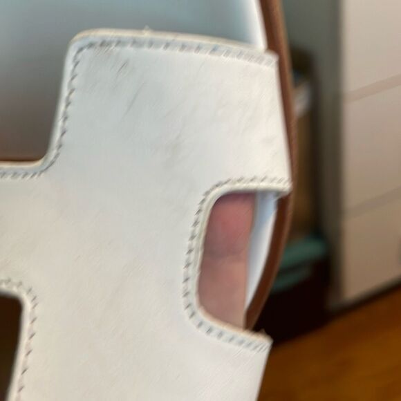 Steve Madden Hayden Sandals White Leather Flats 8.5 - Picture 8 of 9